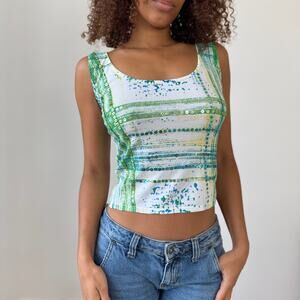 Vintage Euro knit sequin tank (S)